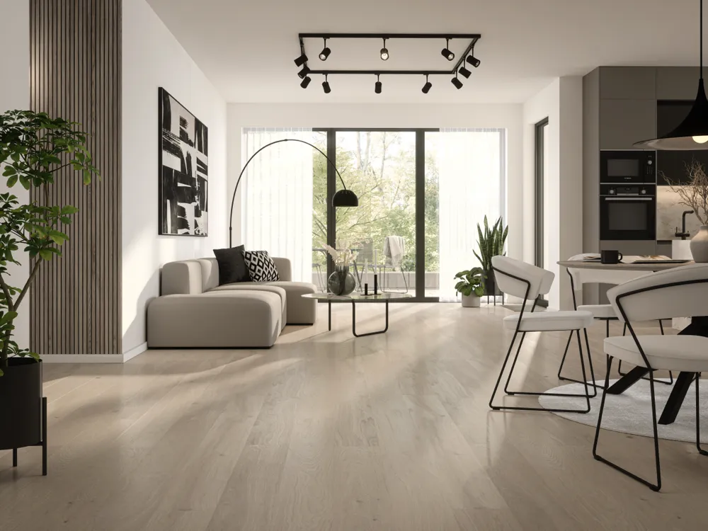 Powder White Oak Nature Grade Brushed Finish