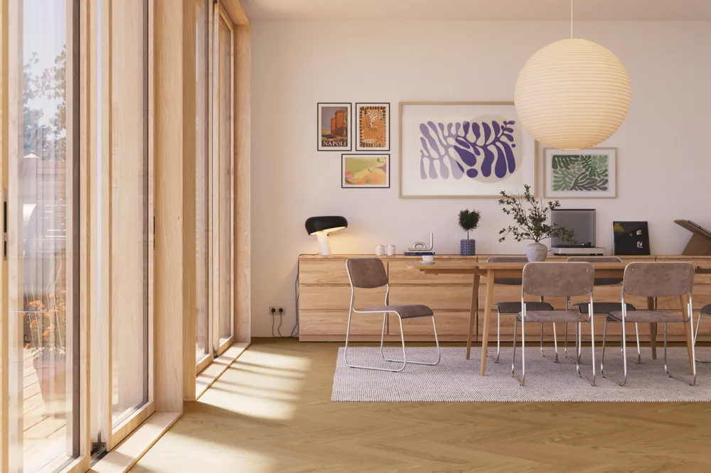 Modern Herringbone Natural Oak Select Grade Smooth Finish